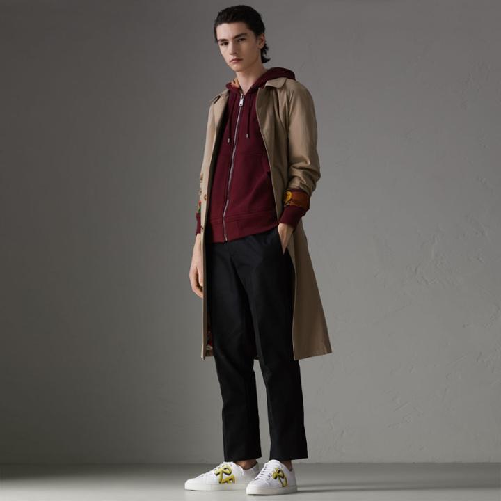 Burberry Burberry Check Detail Jersey Hooded Top, Size: Xs