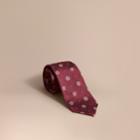 Burberry Burberry Modern Cut Floral And Spot Jacquard Silk Tie, Red