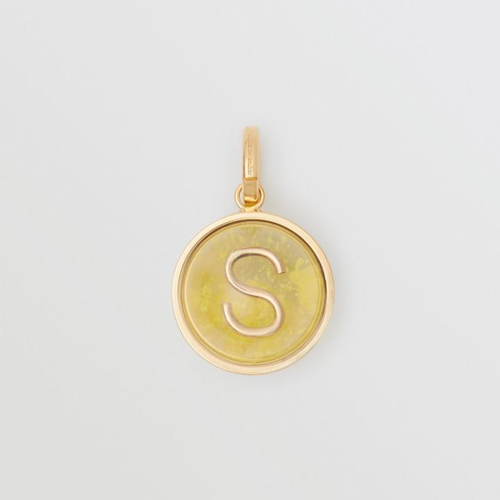 Burberry Burberry Marbled Resin 's' Alphabet Charm, Yellow