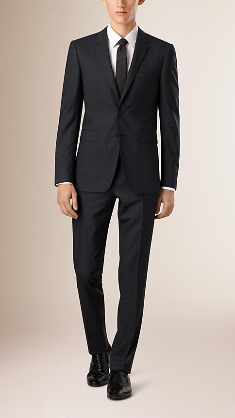 Burberry Slim Fit Check Wool Half-canvas Suit