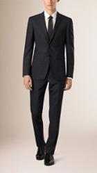 Burberry Slim Fit Check Wool Half-canvas Suit