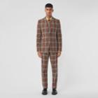 Burberry Burberry Check Wool Cropped Tailored Trousers, Size: 44