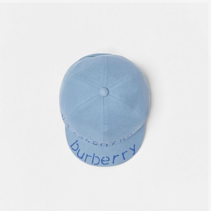 Burberry Burberry Childrens Stencil Logo Print Baseball Cap, Blue