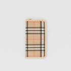 Burberry Burberry Vintage Check E-canvas And Leather Wallet, Beige