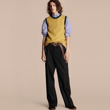 Burberry Sport Detail Wool Blend Vest