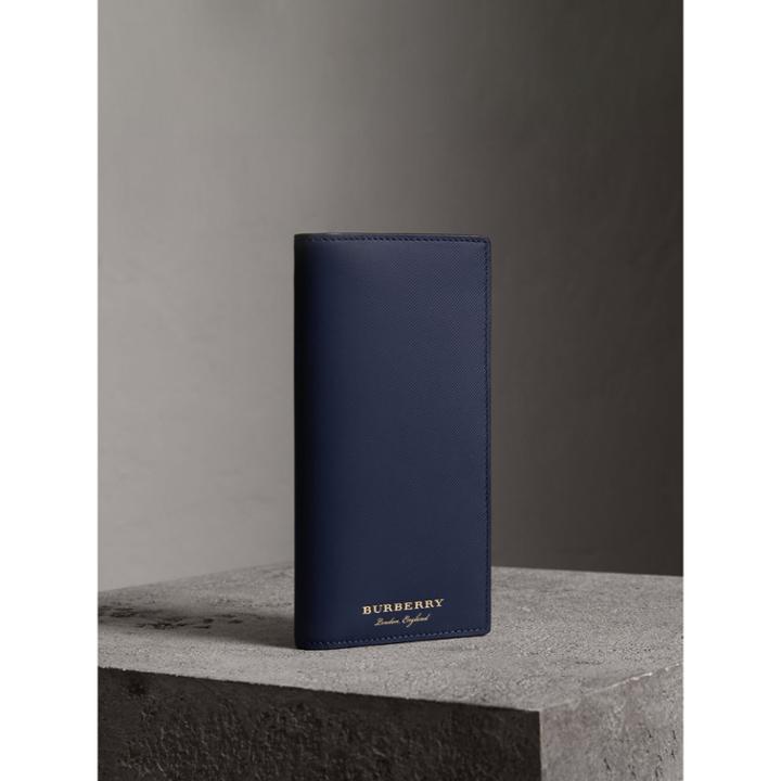 Burberry Burberry Trench Leather Continental Wallet, Blue
