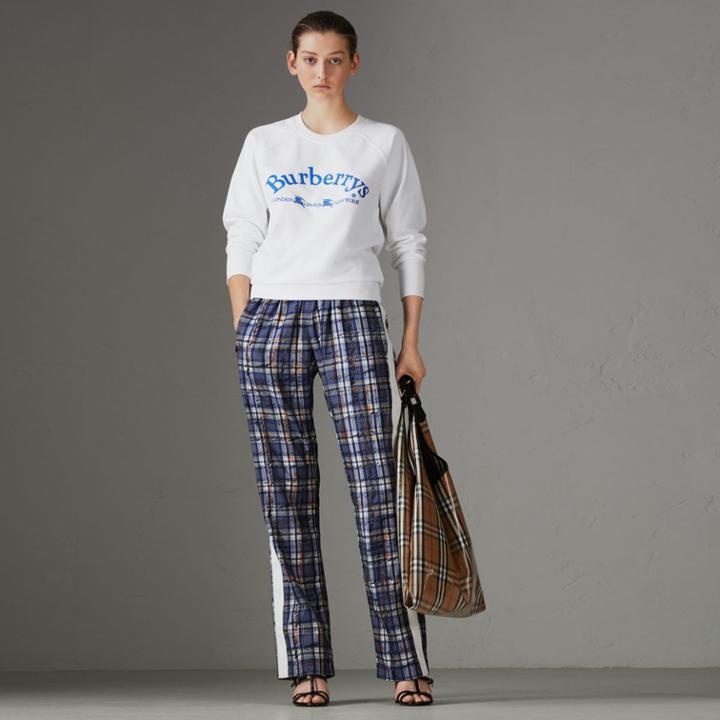 Burberry Burberry Embroidered Archive Logo Jersey Sweatshirt, Size: Xxl