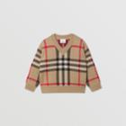 Burberry Burberry Childrens Check Intarsia Wool Cashmere Sweater, Size: 10y