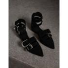 Burberry Burberry Buckle Detail Suede Point-toe Flats, Size: 38