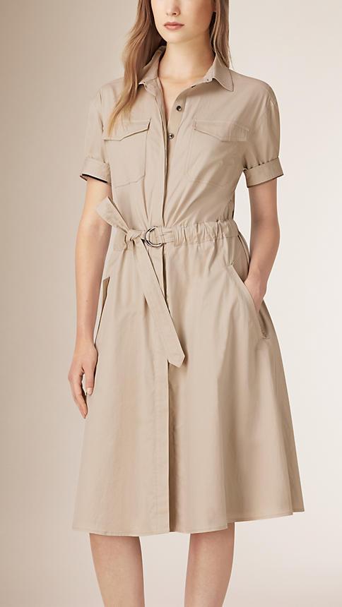Burberry Brit Cotton Military Shirt Dress
