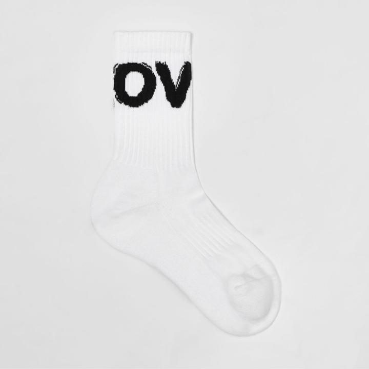 Burberry Burberry Love Intarsia Technical Stretch Cotton Socks, Size: M, White