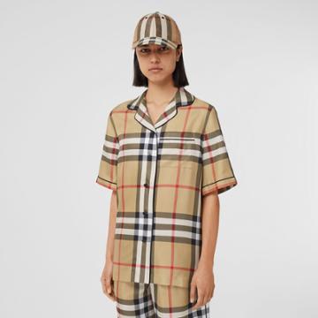 Burberry Burberry Vintage Check Silk Pyjama Shirt, Size: 0