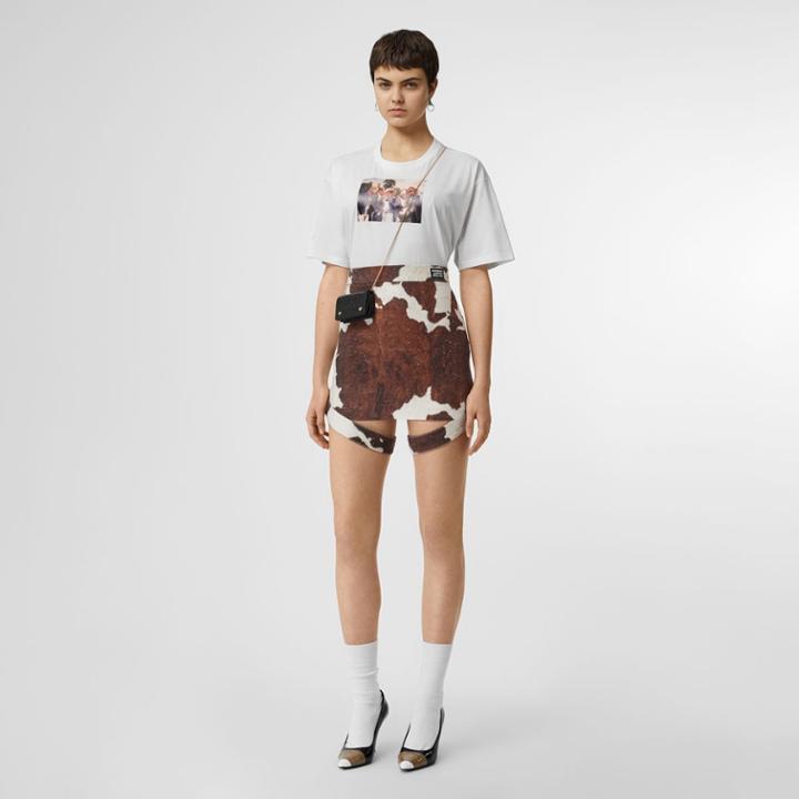 Burberry Burberry Montage Print Cotton T-shirt, White