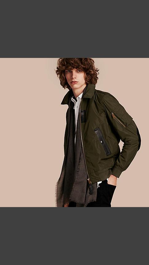 Burberry Lightweight Leather Trim Technical Jacket
