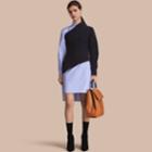 Burberry Burberry One-shoulder Cable Knit Cashmere Sweater, Size: Xs, Blue