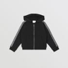 Burberry Burberry Childrens Logo Tape Cotton Hooded Top, Size: 6y, Black