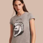 Burberry Burberry Pallas Helmet Motif Cotton T-shirt, Size: Xl, Grey
