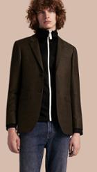 Burberry Slim Fit Prince Of Wales Check Wool Blend Jacket