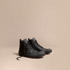 Burberry Burberry Lace-up Rubberised Leather Boots, Size: 44, Black