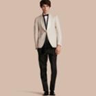 Burberry Burberry Slim Fit Shawl Lapel Linen Silk Evening Jacket, Size: 40r, Beige