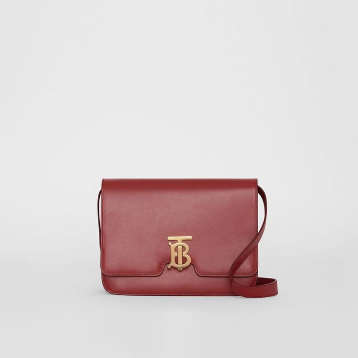 Burberry Burberry Medium Leather Tb Bag, Red