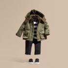 Burberry Burberry Childrens Waxed Cotton Jacket With Detachable Warmer, Size: 18m, Green