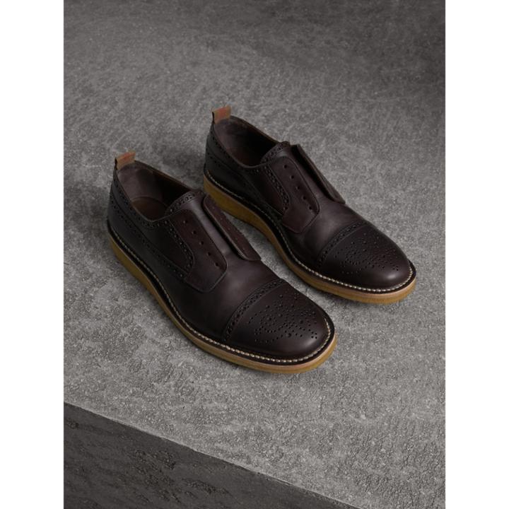 Burberry Burberry Raised Toe-cap Leather Brogues, Size: 44, Brown