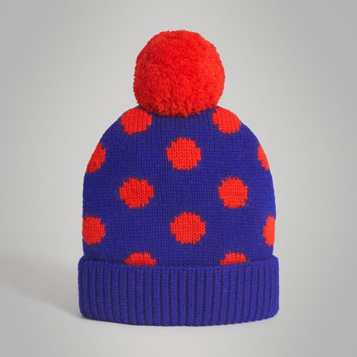 Burberry Burberry Polka Dot Wool Turnback Beanie, Blue