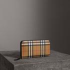 Burberry Burberry Vintage Check And Leather Ziparound Wallet