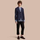 Burberry Burberry Slim Fit Wool Hopsack Tailored Jacket, Size: 48r, Blue