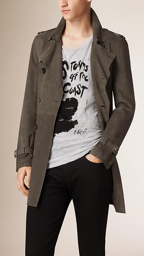 Burberry Lightweight Suede Trench Coat