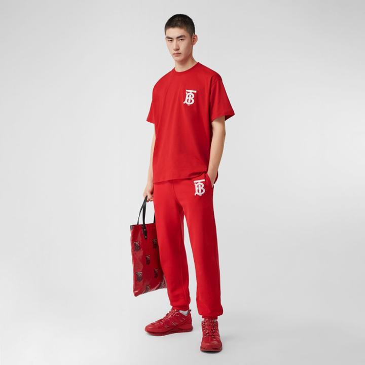 Burberry Burberry Monogram Motif Cotton Jogging Pants, Red