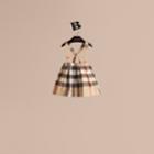Burberry Burberry Check Cotton Skirt With Detachable Straps, Size: 2y, Beige
