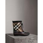 Burberry Burberry Lace-up House Check And Rubber Rain Boots, Size: 38