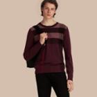 Burberry Burberry Graphic Check Cashmere Cotton Sweater, Size: Xxxl, Red