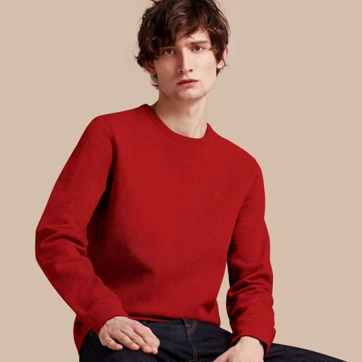 Burberry Burberry Cotton Blend Jersey Sweatshirt, Grey