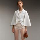 Burberry Burberry Double-faced Wool Cape Jacket, Size: 14, White
