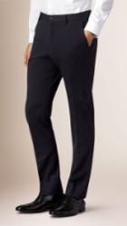 Burberry Burberry Modern Fit Tapered Wool Trousers, Size: 40, Blue