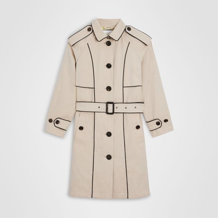 Burberry Burberry Childrens Piping Detail Tropical Gabardine Trench Coat, Size: 10y, Beige