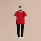 Burberry Burberry Check Collar Polo Shirt, Size: 6y, Red