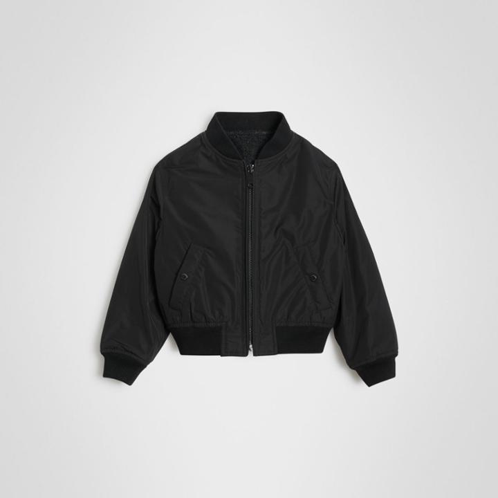 Burberry Burberry Childrens Logo Print Shape-memory Taffeta Bomber Jacket, Size: 3y, Grey