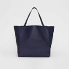 Burberry Burberry Large Embossed Crest Bonded Leather Tote, Blue