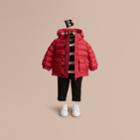 Burberry Burberry Shower-resistant Hooded Puffer Jacket, Size: 2y, Red