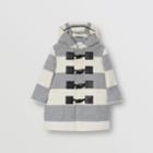 Burberry Burberry Childrens Logo Detail Striped Wool Cashmere Blend Duffle Coat, Size: 14y, Grey