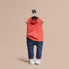 Burberry Burberry Check Detail Cotton Piqu Polo Shirt, Size: 9m, Red
