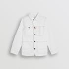 Burberry Burberry Childrens Topstitched Denim Jacket, Size: 10y, White