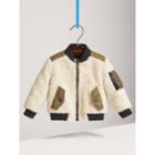 Burberry Burberry Quilted Lamb Shearling Bomber Jacket, Size: 12m, White