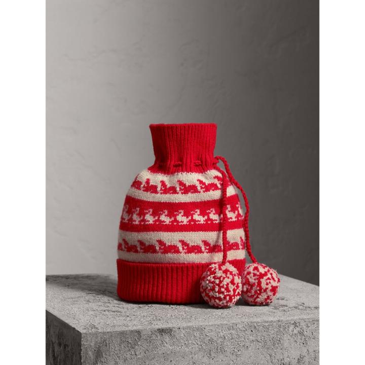 Burberry Burberry Drawstring Pom-pom Wool Cashmere Beanie