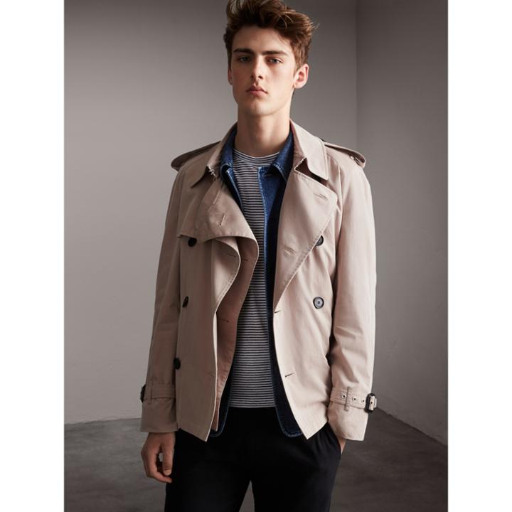 Burberry Burberry Unisex Tropical Gabardine Trench Jacket, Size: Xs, Beige