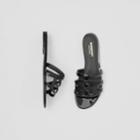 Burberry Burberry Monogram Motif Patent Leather Sandals, Size: 38, Black